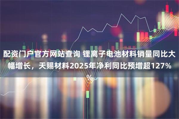配资门户官方网站查询 锂离子电池材料销量同比大幅增长,天赐材料2025年净利同比预增超127%