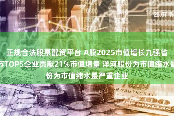正规合法股票配资平台 A股2025市值增长九强省盘点：江苏TOP5企业贡献21%市值增量 洋河股份为市值缩水最严重企业